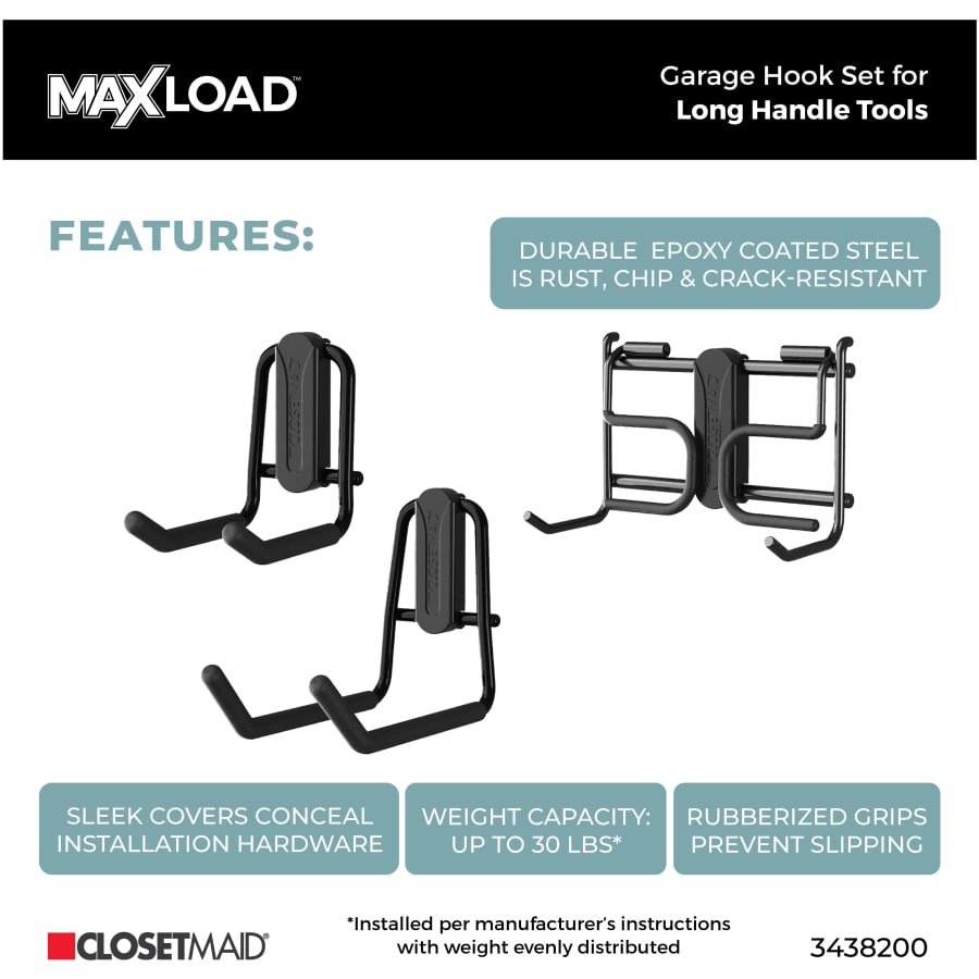 ClosetMaid 3438200 MaxLoad Metal Garage Hanging Hook Set Build