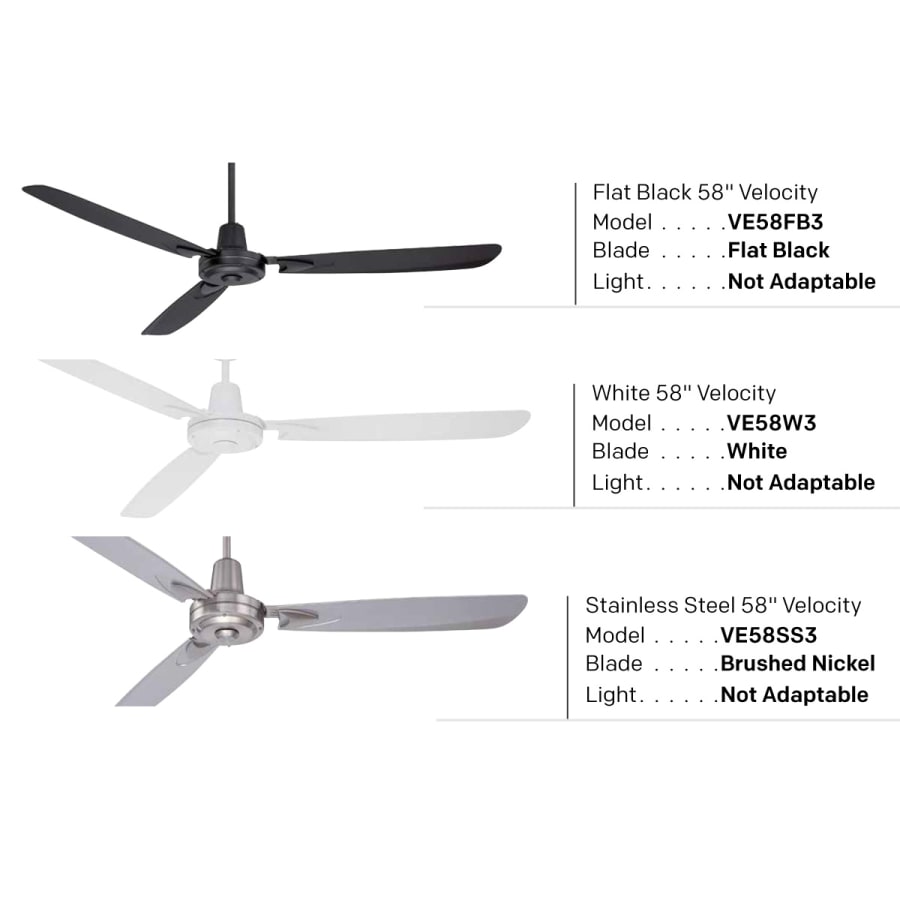 公式通販サイトセール Craftmade VE58FB3 58 Velocity タイムセール