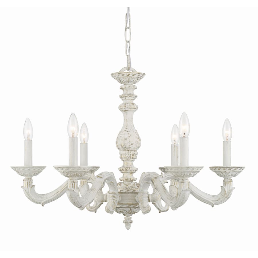 Crystorama Lighting Group Paris Market 6 Light 28" Wide Taper Candle Chandelier Antique White