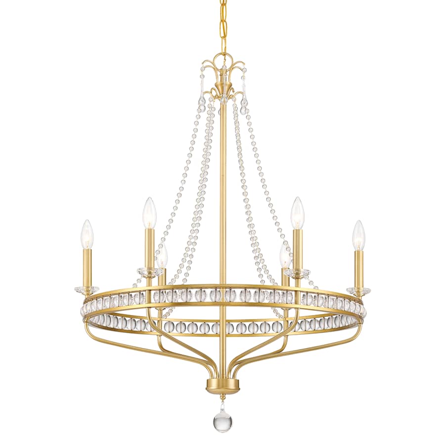 Crystorama Lighting Group Seville 6 Light 28" Wide Beaded Candle Style Chandelier - Thumbnail 3