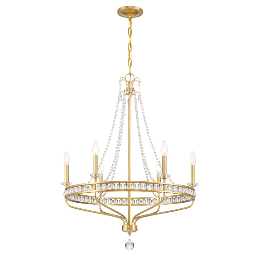 Crystorama Lighting Group Seville 6 Light 28" Wide Beaded Candle Style Chandelier