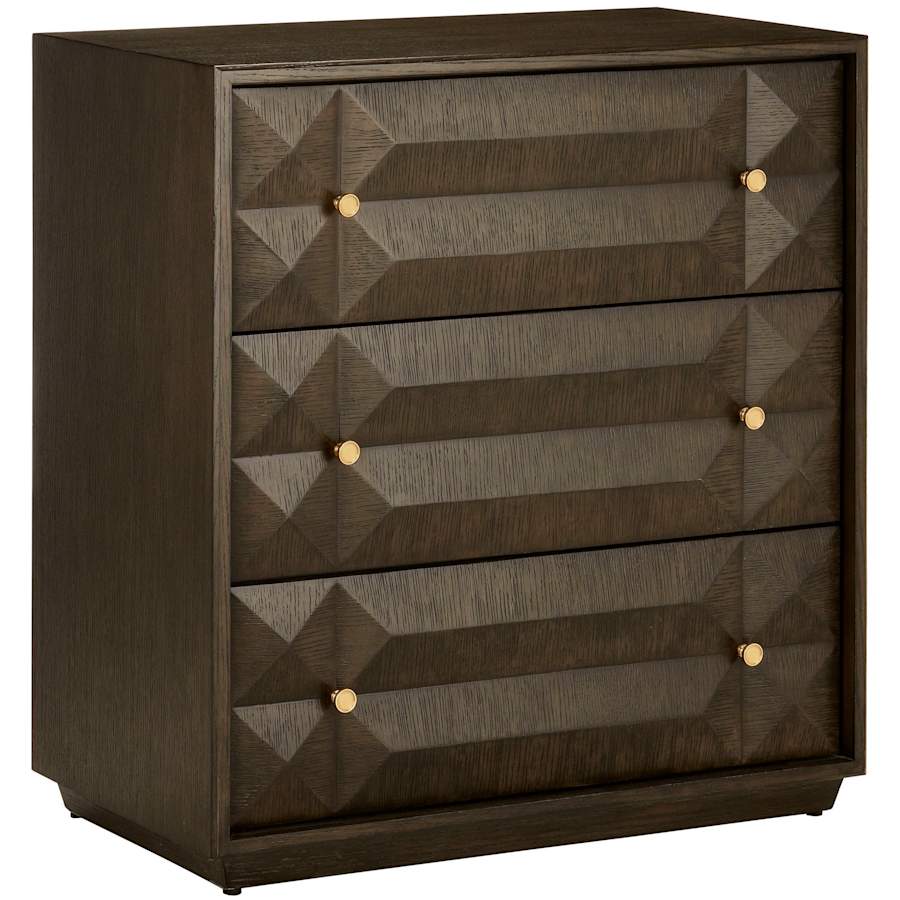 Currey and Company Kendall 32" Wide Dresser Dove Gray / Polished Brass