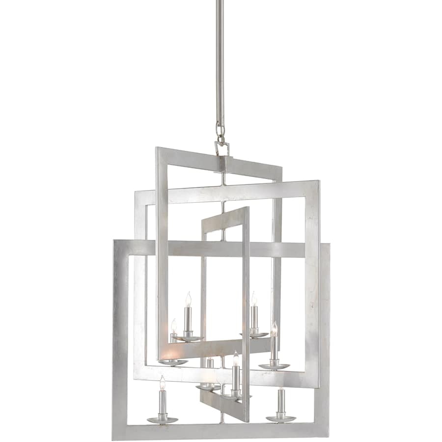 Currey and Company - 9000-0056 - Eight Light Chandelier - Middleton - Contemporary Silver Leaf, image size:900x900