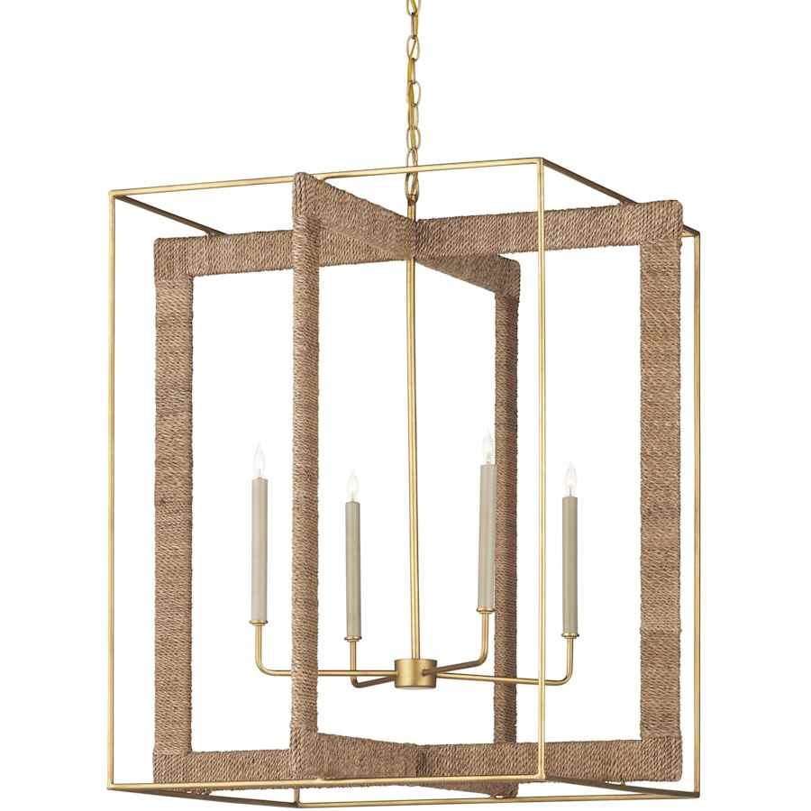 Currey and Company - 9000-0217 - Four Light Lantern - Purebred - Gold Leaf/Natural, image size:900x900