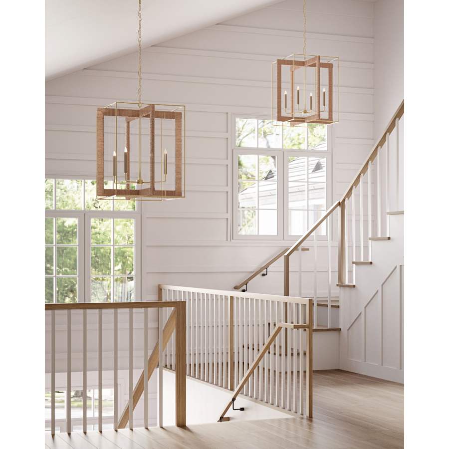 Currey and Company - 9000-0217 - Four Light Lantern - Purebred - Gold Leaf/Natural, image size:900x900