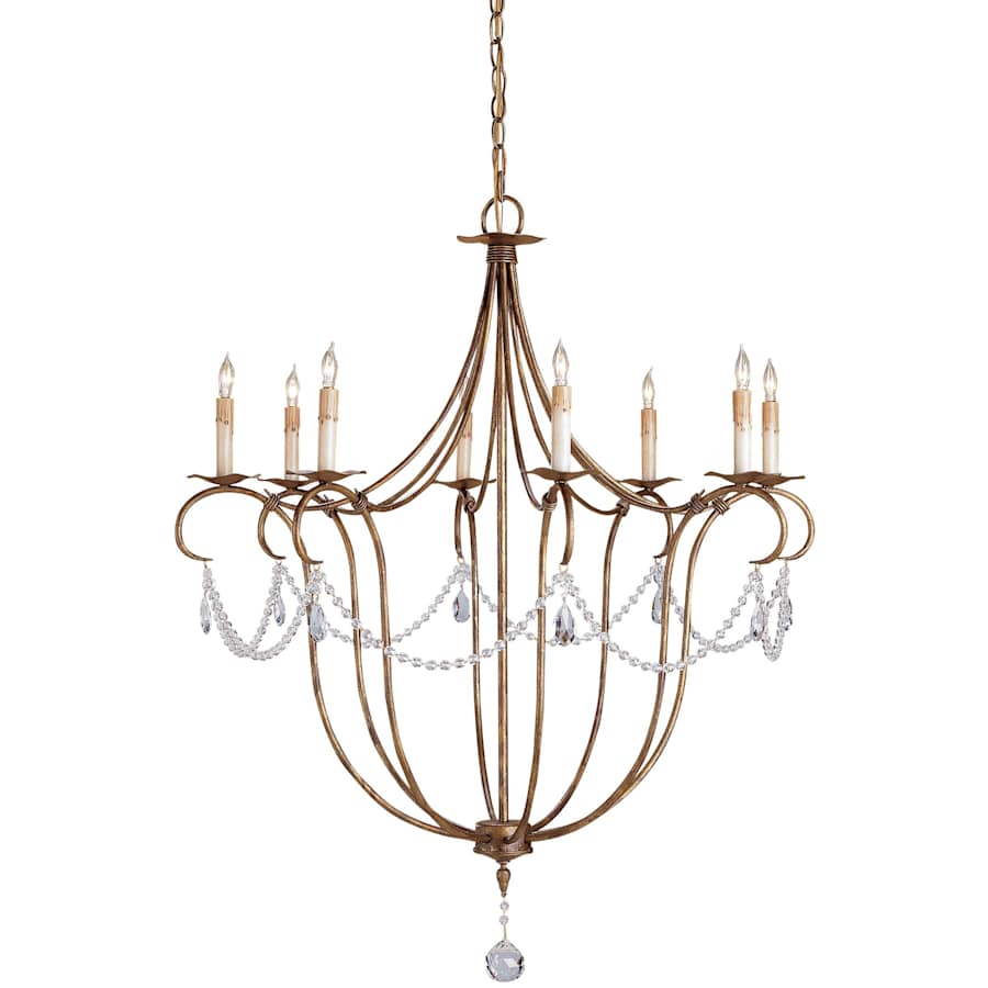 Currey and Company Crystal Light Chandelier - Rhine Gold - Large, image size:900x900
