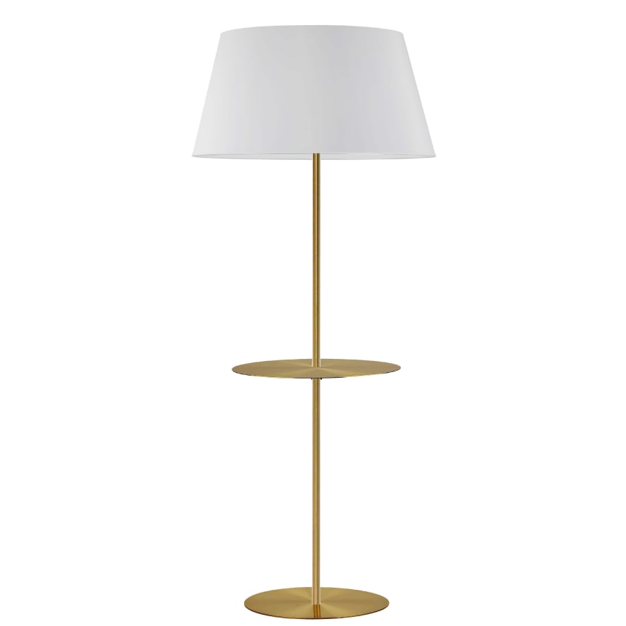 Dainolite Gretchen 63" Tall Dual Function Floor Lamp Aged Brass / White