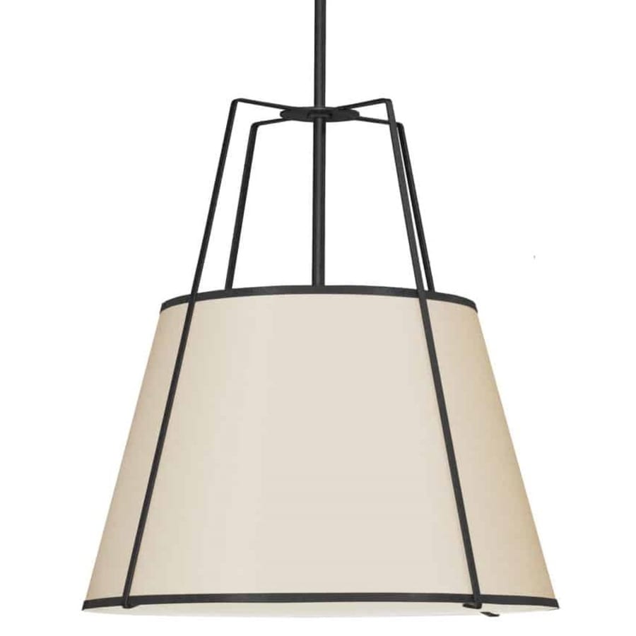 Dainolite Trapezoid 18" Wide Pendant Black / Cream