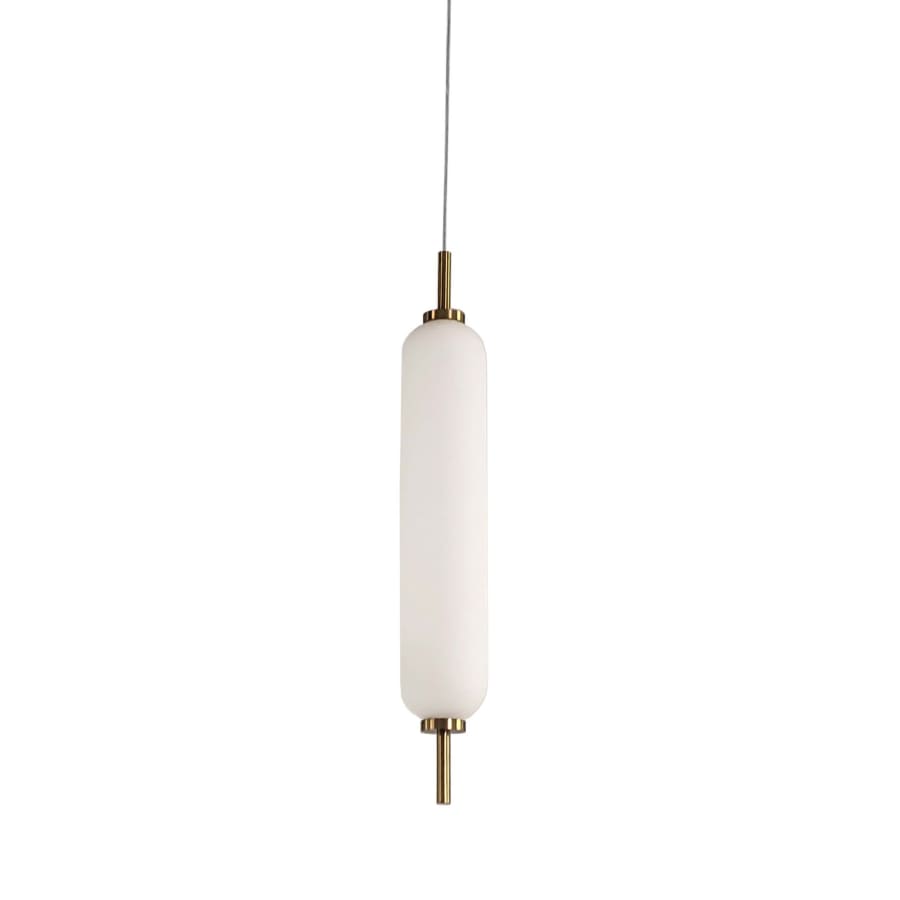 Dainolite Typha 3" Wide LED Mini Pendant Aged Brass / White