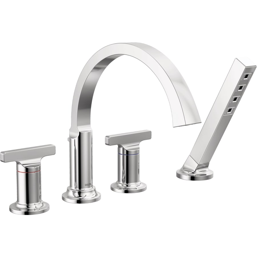 Delta T4788-CZ-PR-LHP Tetra Deck Mounted Roman Tub Filler with