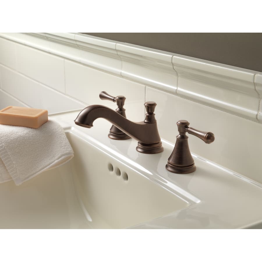 Delta-3595LF-MPU-LHP-Installed Faucet in Venetian Bronze