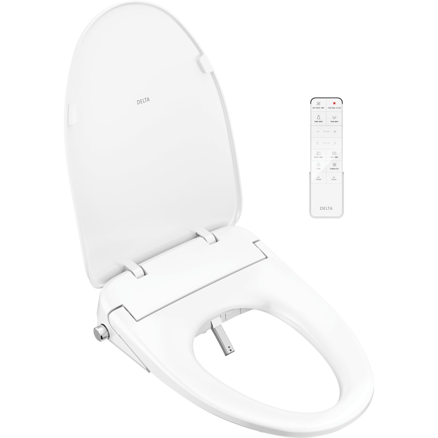 Delta Refresh Ultimate Elongated Electric Bidet Toilet Seat with Remote White