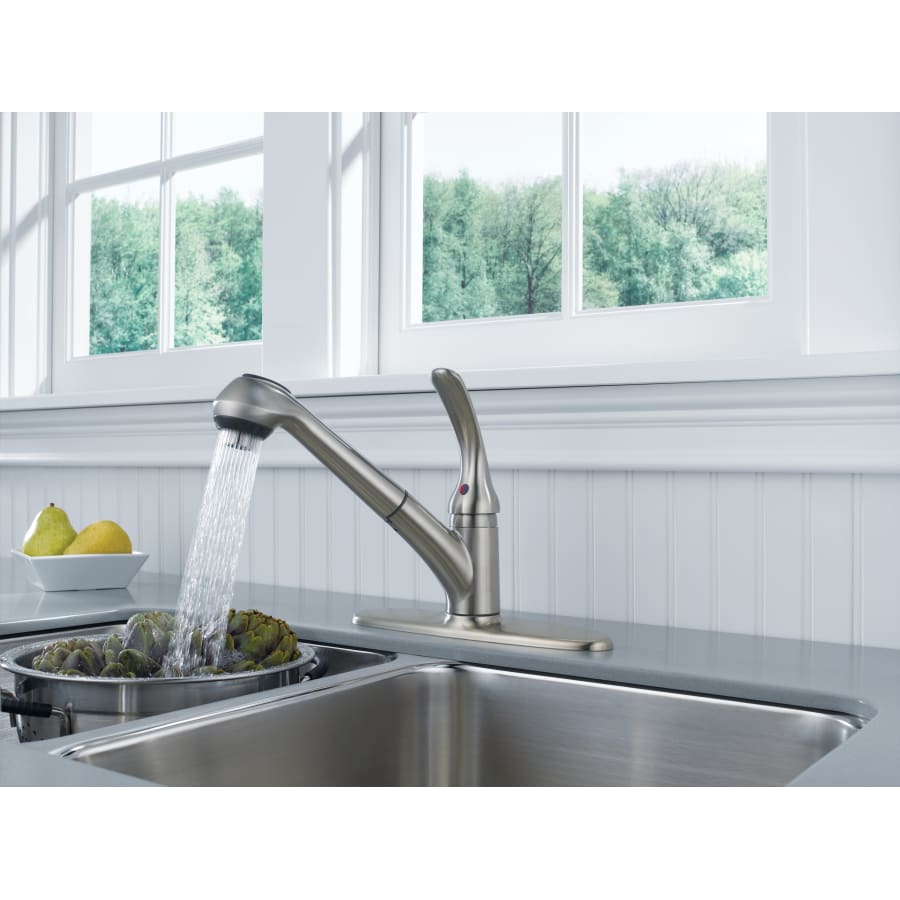 Delta-B4310LF-Running Faucet with Escutcheon Plate in Brilliance Stainless