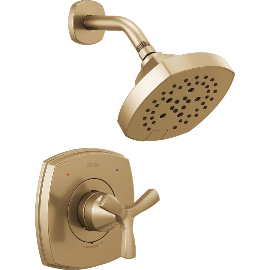 Delta Stryke Monitor 14 Series Single Function Pressure Balanced Shower Only with Cross Handle - Less Rough-In Valve Lumicoat Champagne Bronze