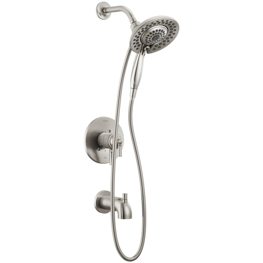 Delta Faucet Saylor Shower System – Matte Black Trim Kit With H2Okinetic Shower Head (Valve Sold Separately)