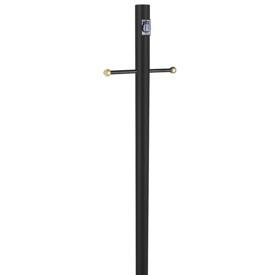 Design House 80" Tall Outdoor Lamp Post with Cross Arm and Outlet Black