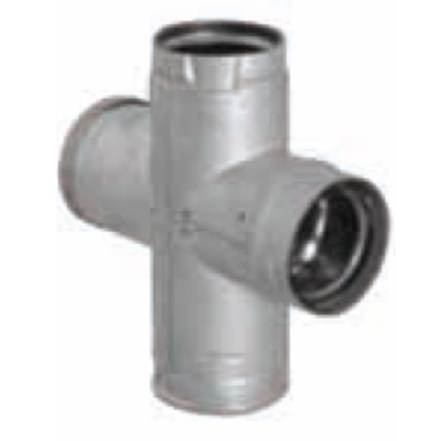 DuraVent 4" Inner Diameter - PelletVent Pro Type L Chimney Pipe - Double Wall - 10.125" Double Tee with Clean-Out Cap Black