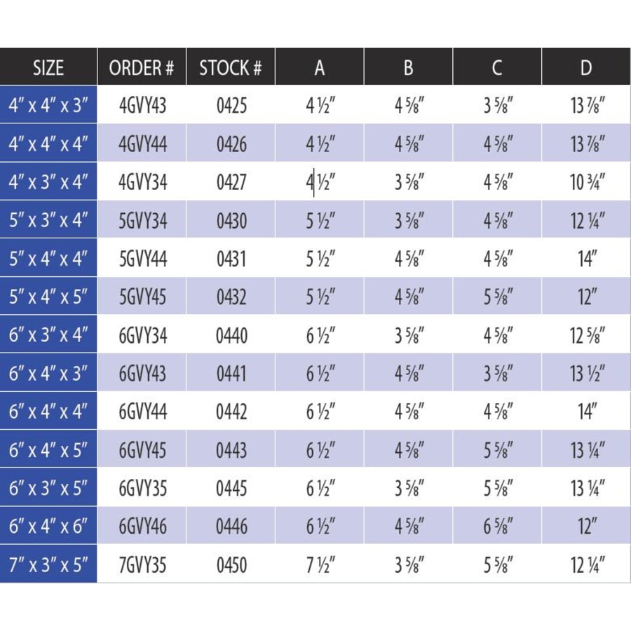 duravent_6gvy34_measurement_chart_0 duravent_6gvy34_measurement_chart_0