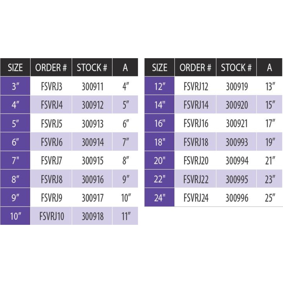 duravent_fsvrj9_measurement_chart_0 duravent_fsvrj9_measurement_chart_0