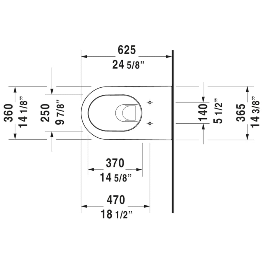 Duravit 2544090092 Darling New 0.8/1.6 GPF Dual Flush Wall