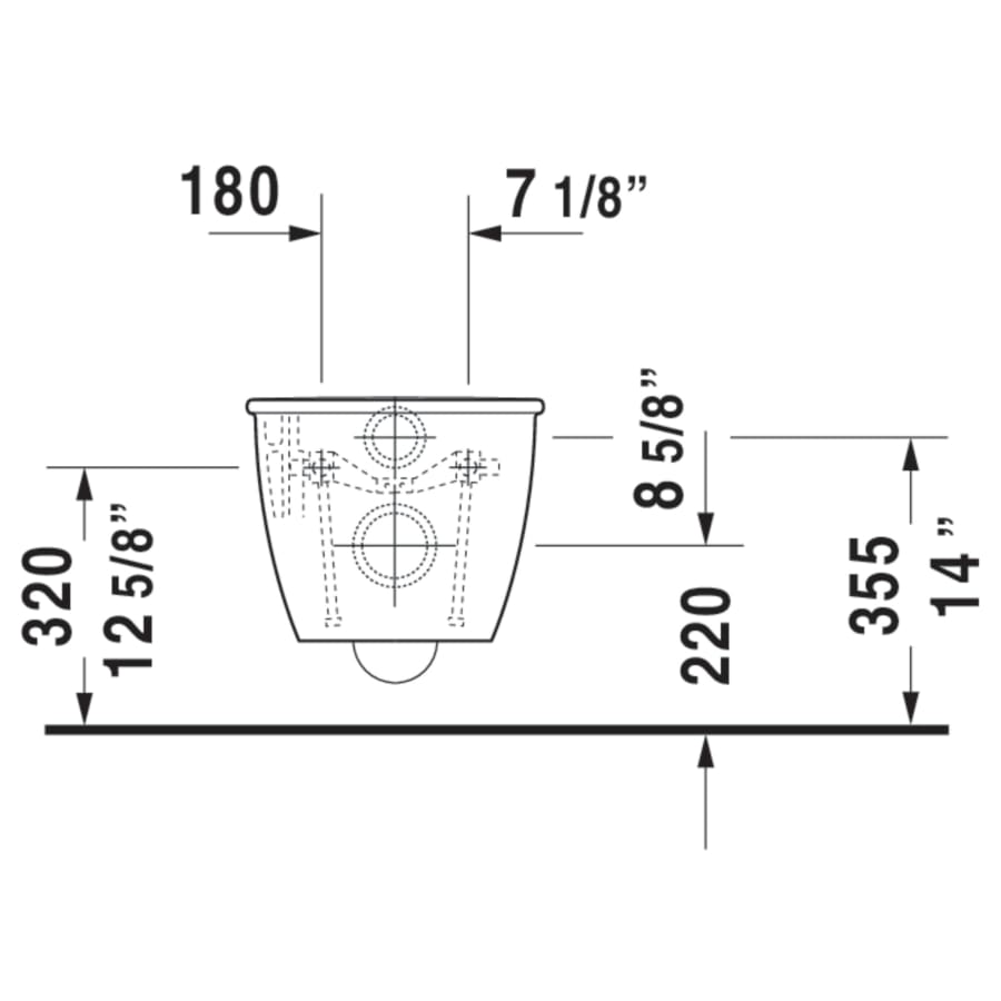 Duravit 2544090092 Darling New 0.8/1.6 GPF Dual Flush Wall