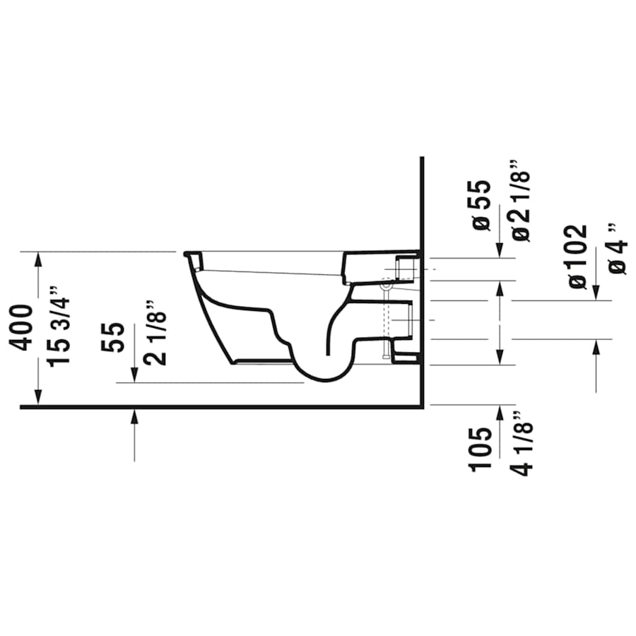Duravit 2544090092 Darling New 0.8/1.6 GPF Dual Flush Wall Mounted