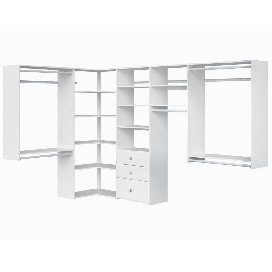 Easy Track PH43-WH 114 Inch Wide Ultimate Corner Closet