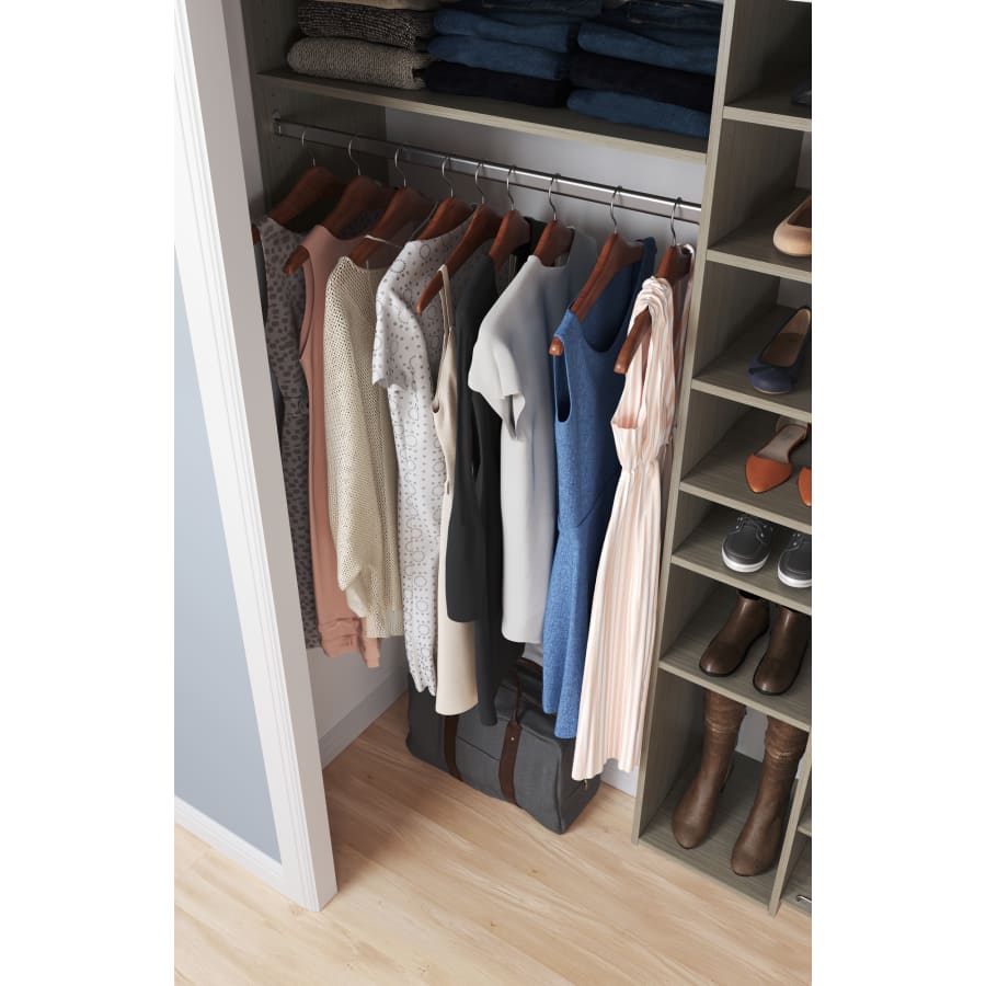 The Stow Ph44-mj 72 x 108 x 14 in. Wide Ultimate Shoe Storage Closet Kit, Honey Blonde