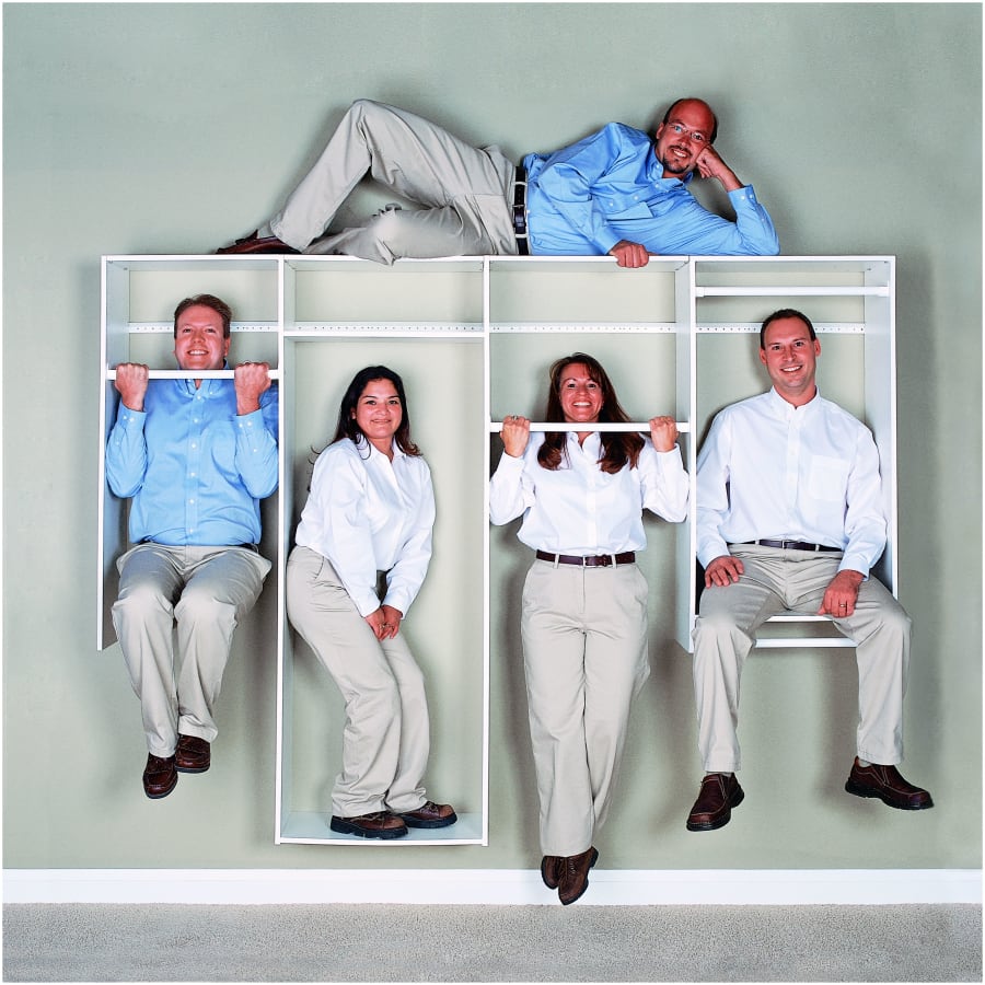 Easy Track 4 to 8 Foot Wide Deluxe Closet System Starter Kit - Thumbnail 5