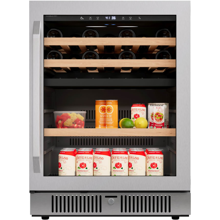 EdgeStar 24 Inch Wide 14 Bottle Capacity and 79 Can Capacity Wine and Beverage Cooler Stainless Steel