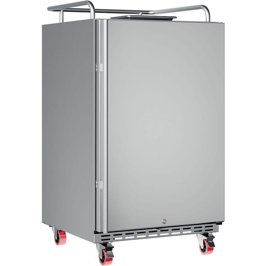 EdgeStar 24 Inch Wide Outdoor Kegerator Conversion Refrigerator with Forced Air Refrigeration Stainless Steel