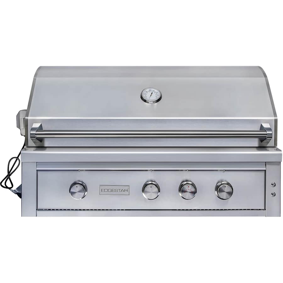 EdgeStar 89000 BTU 42 Inch Wide Liquid Propane Built-In Grill with Rotisserie and LED Lighting Stainless Steel