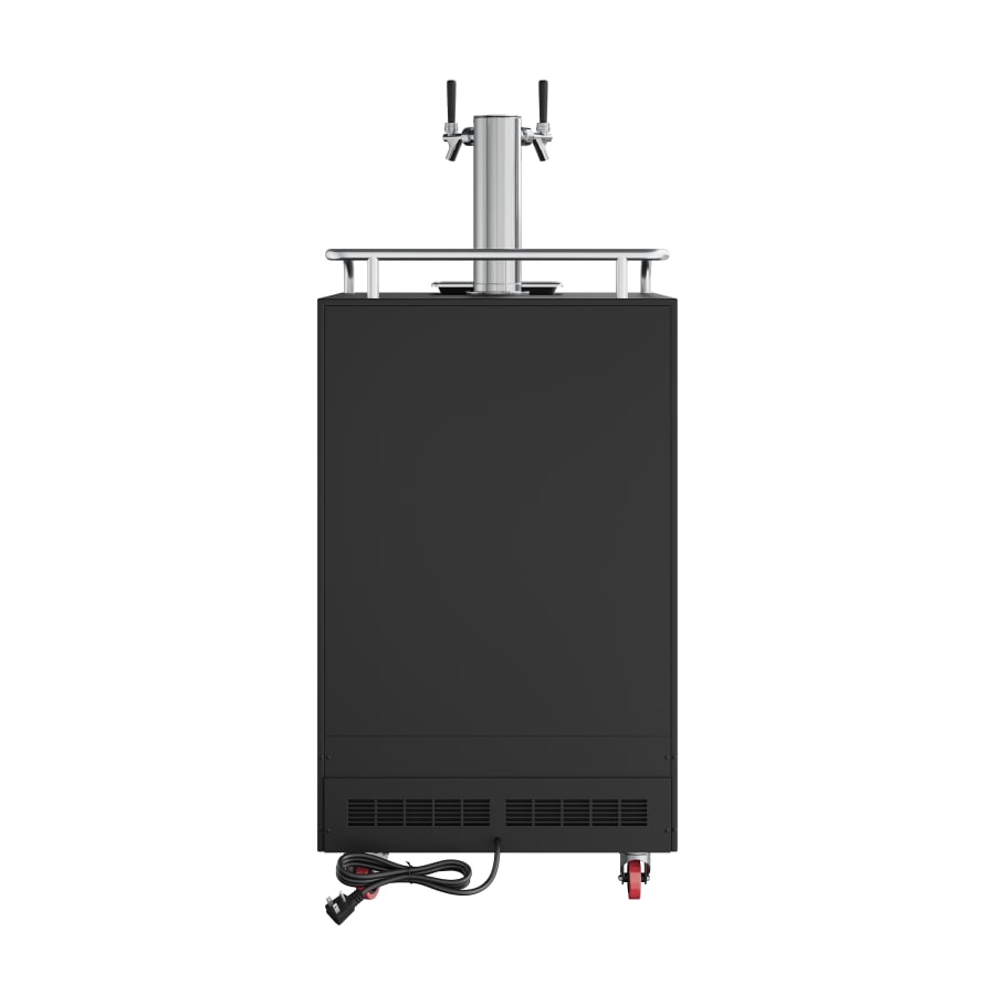 EdgeStar Twin Tap 20 In. Full Size Beer Keg Dispenser With Low Temperature Settings In Black Kc2000twin
