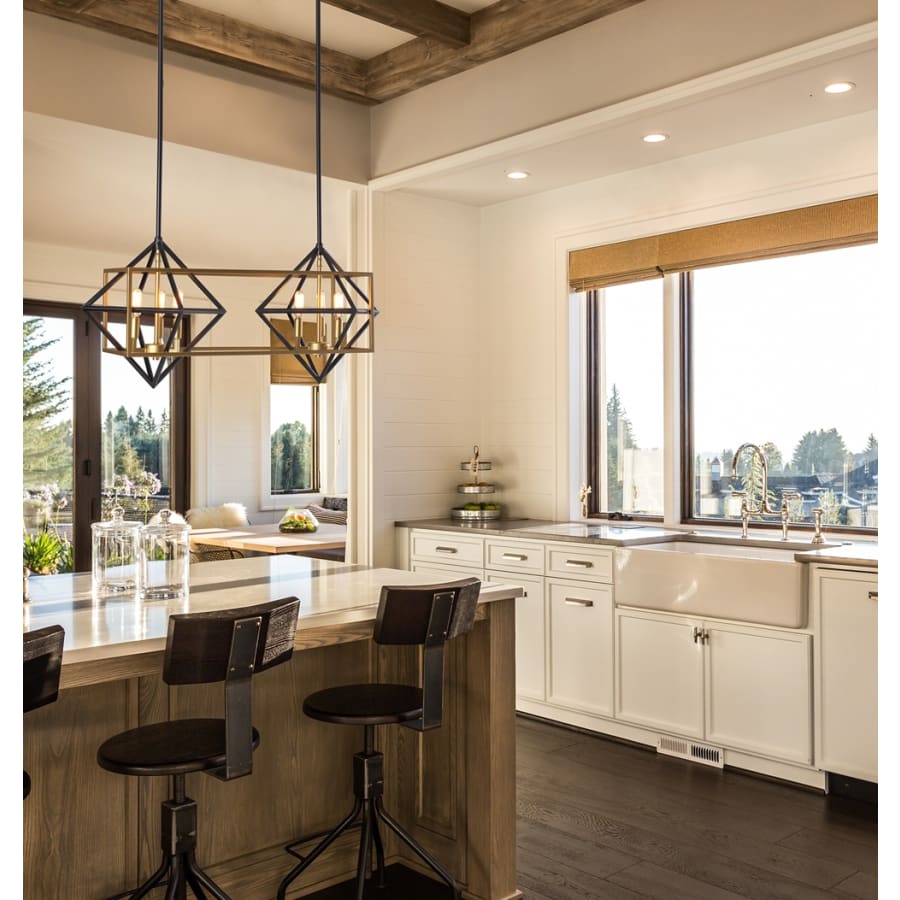 Eglo Pryor 6 Light Pendant Antique Gold Black 204684A