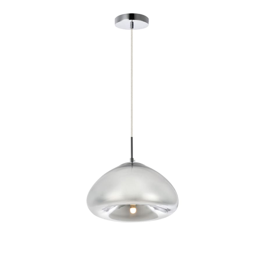 Elegant Lighting Reflection Single Light 11" Wide Pendant with a Glass Shade Chrome