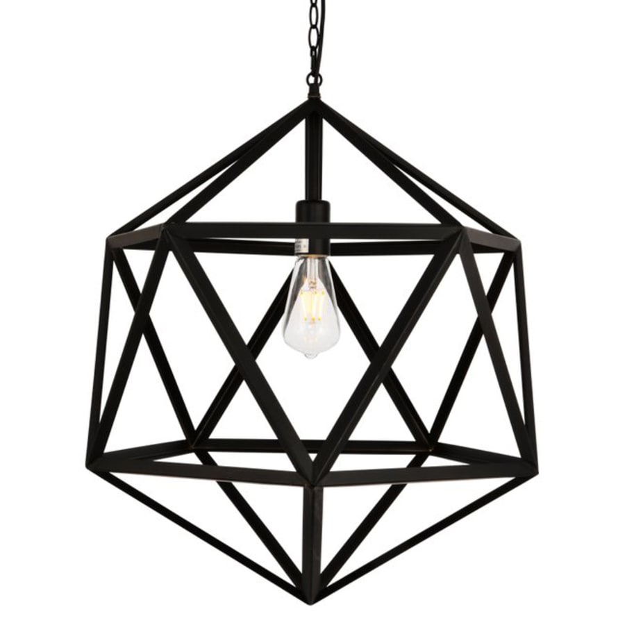 Elegant Lighting Redmond Single Light 19-11/16" Wide Pendant with an Aluminum Shade Black