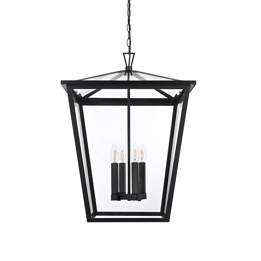 Elegant Lighting Oxford 4 Light 20" Wide Outdoor Pendant Black