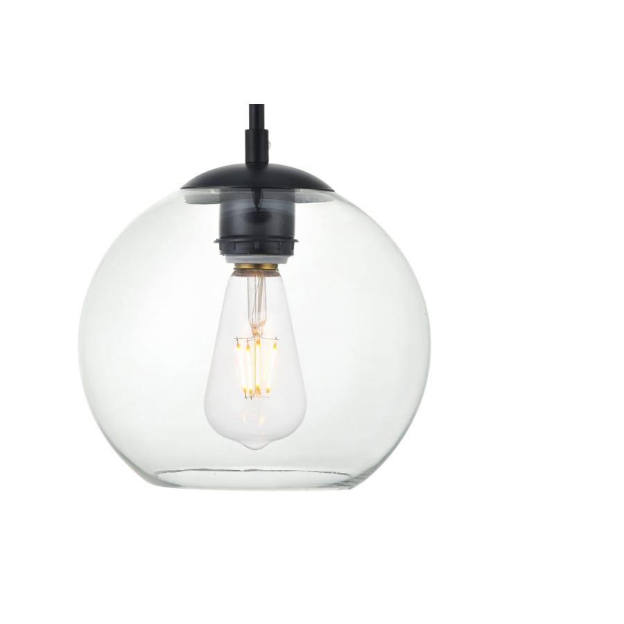 Elegant ld2236bk baxter 3 lights black pendant with clear glass discount