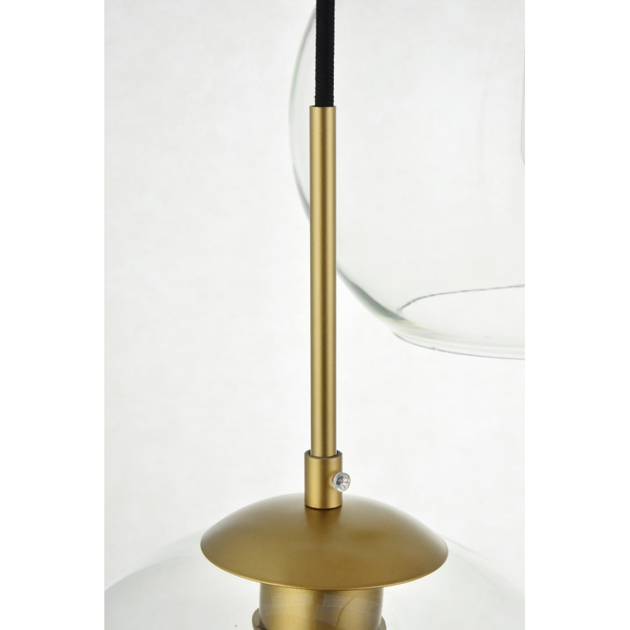 Elegant ld2236bk baxter 3 lights black pendant with clear glass new arrivals