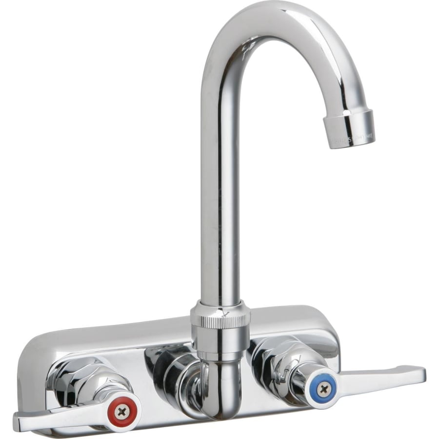 Elkay 2.2 GPM Wall Mounted Double Handle Utility Faucet with Metal Handles Chrome