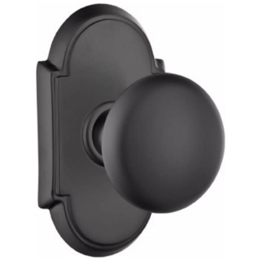 Emtek Providence Passage Door Knob Set with Type 8 Rose from the Classic Brass Collection Flat Black