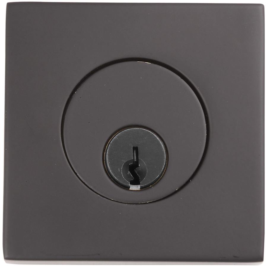 Emtek Square Style Brass Modern Double Cylinder Deadbolt Flat Black