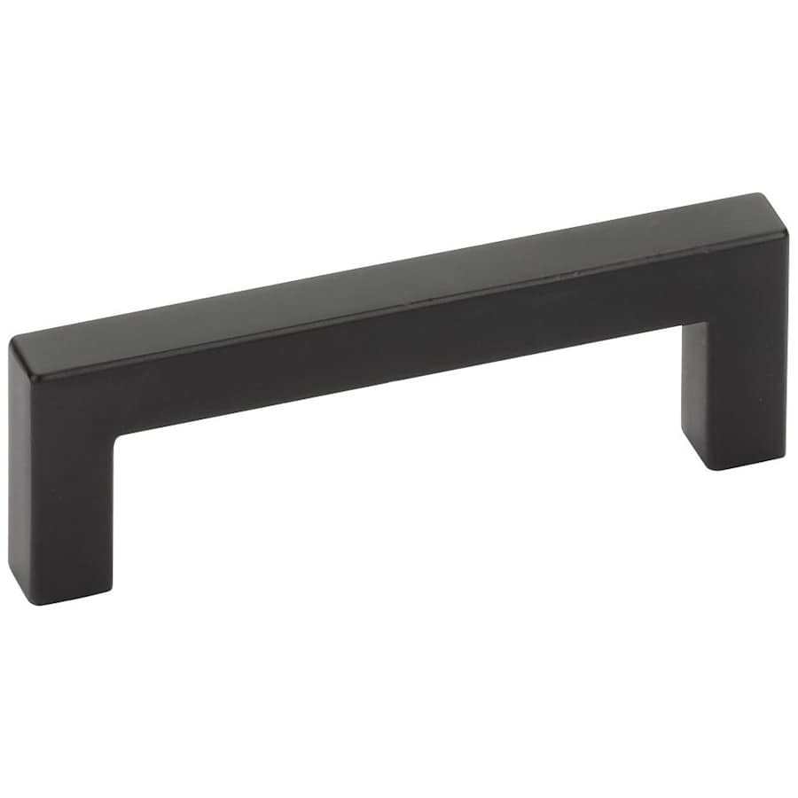 Emtek Warwick 3-1/2 Inch Center to Center Handle Cabinet Pull from the Modern Rectangular Collection Flat Black