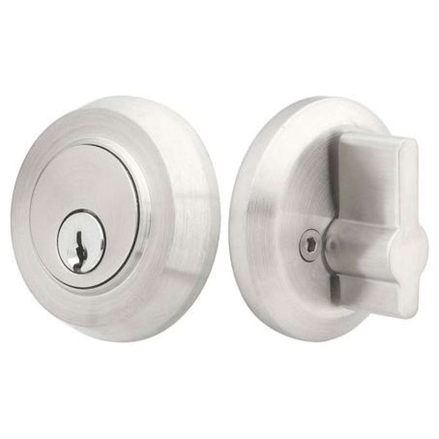 Emtek Round Single Cylinder Stainless Steel Deadbolt Brushed Stainless Steel