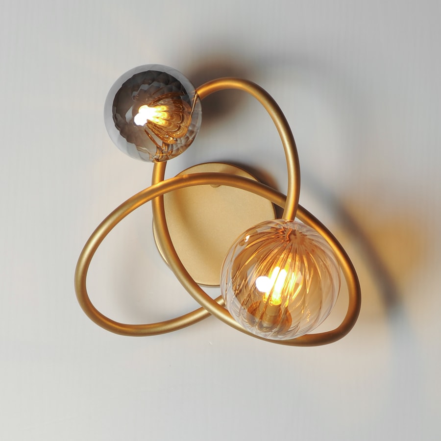 Reveal Outdoor 2-Light LED Outdoor Wall Sconce in Black / Gold
