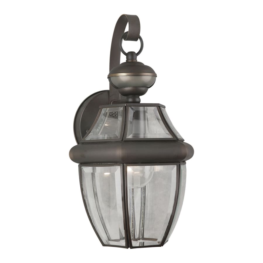 Forte Lighting Single Light 14" Tall Outdoor Wall Sconce with Clear Beveled Glass Panels Royal Bronze