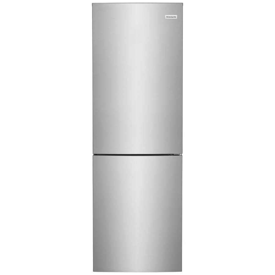 Frigidaire 24 Inch Wide 11.51 Cu. Ft. Energy Star Certified Bottom Freezer Refrigerator with Interior LED Lighting Brushed Steel