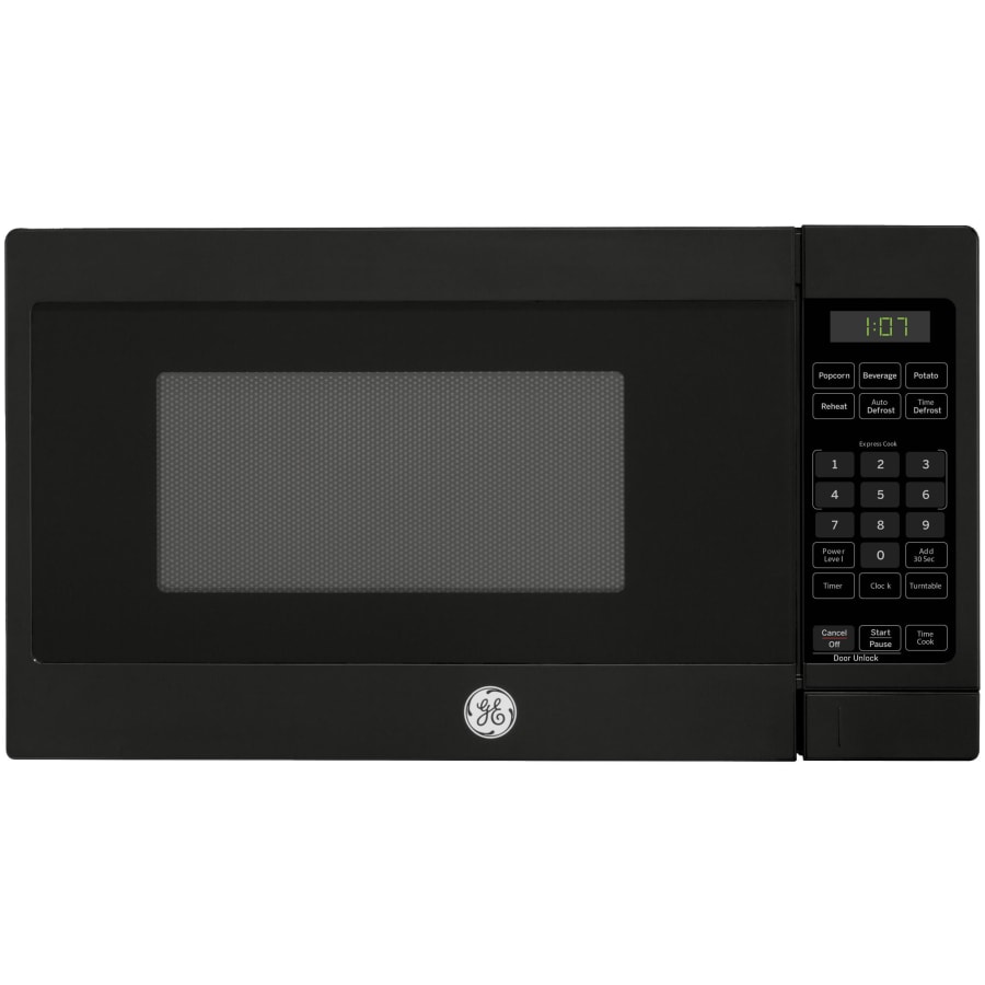 GE 18 Inch Wide 0.7 Cu. Ft. 700 Watt Countertop Microwave with Instant On Controls and Child Lock Black