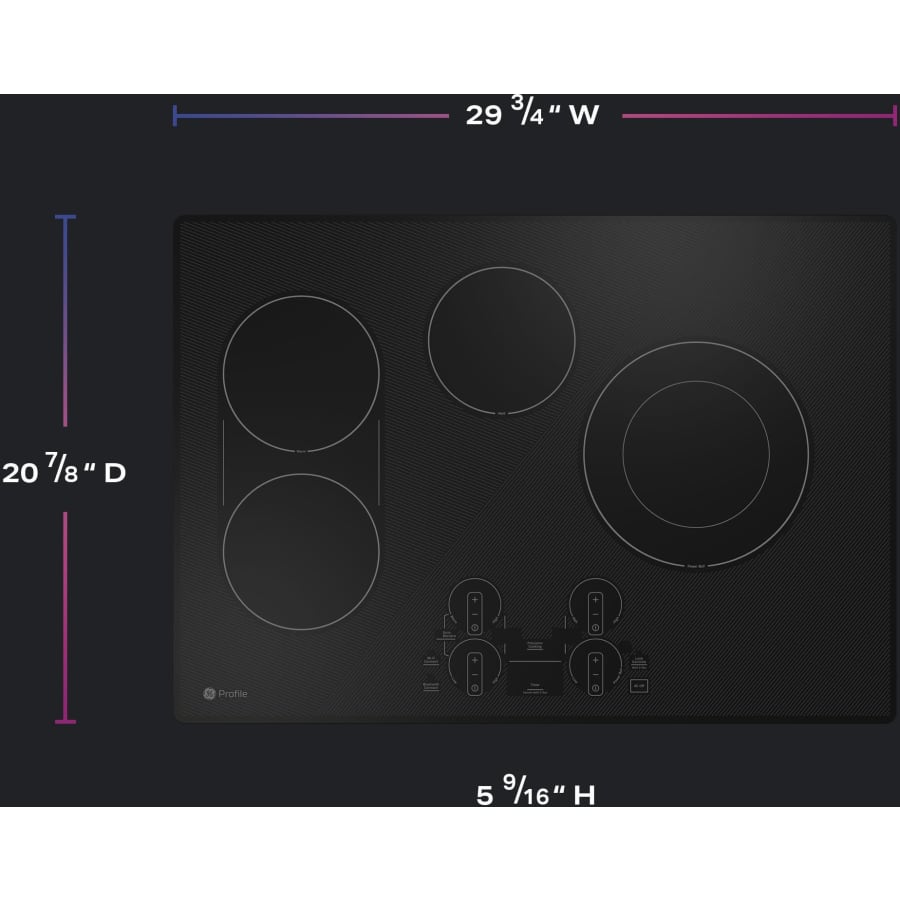 GE Profile 30 Inch Wide 4 Burner Electric Cooktop - Thumbnail 4
