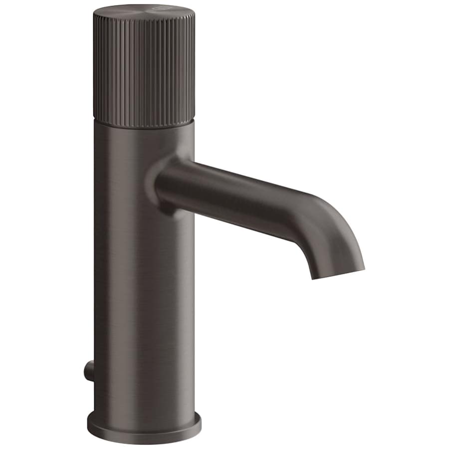 Finish: Gessi Habito 1.2 GPM Single Hole Bathroom Faucet with Pop-Up Drain Assembly from the Rigato Series Black Metal Brushed PVD